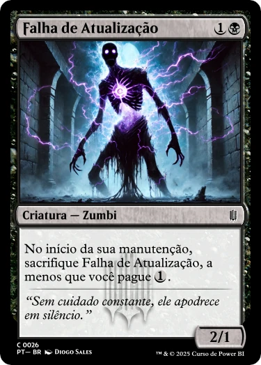 Carta Falha de Atualização — Criatura zumbi